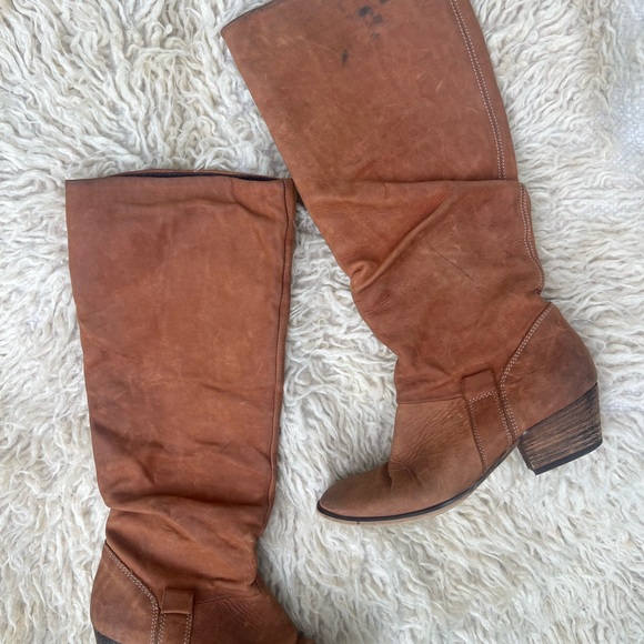 Vintage Brown Leather Knee-High Boots - Picture 6 of 7